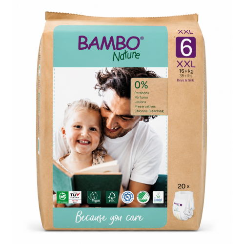 Bambo Nature Pants Entrenamiento Ecológicos Talla 6 (+15 kg) Pack Ahorro 36 Uds (2x18) – Autonomía, Comodidad y Cuidado Natural