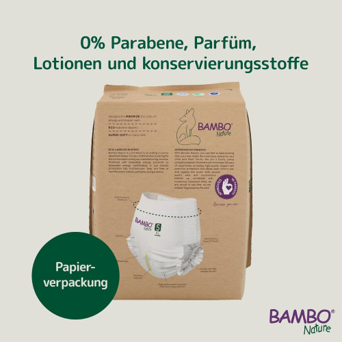 Bambo Nature Pants Entrenamiento Ecológicos Talla 5 (11-16 kg) Pack Ahorro 38 Uds (2x19) – Autonomía, Comodidad y Cuidado Natura