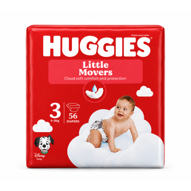 Huggies Little Movers Talla 3 (4-9 kg) | Máxima libertad de movimiento y protección para bebés activos
