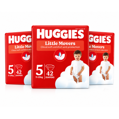 Huggies Little Movers Talla 5 (11-25 kg) 3x42 – Máxima Libertad y Protección para Niños Activos