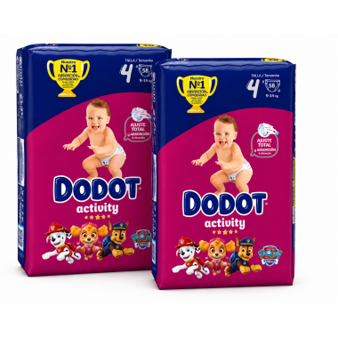 Pañales Dodot Activity Talla 4 Pack Ahorro 2x58 (116 Uds) | Máxima Absorción