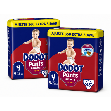 Pañales Dodot Activity Pants Talla 4 Extra Pack Ahorro 2x43 (86 Uds)
