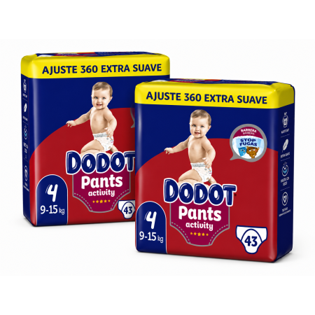 Pañales Dodot Activity Pants Talla 4 Extra Pack Ahorro 2x43 (86 Uds)
