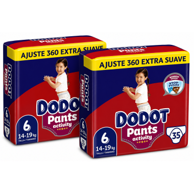 Dodot Pants Activity Talla 6 Pack 2x35 Pants | Ajuste 360 Extra Suave y Protección Stop Fugas