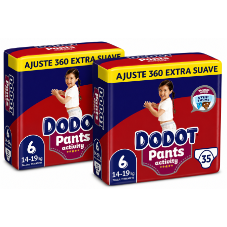 Dodot Pants Activity Talla 6 Pack 2x35 Pants | Ajuste 360 Extra Suave y Protección Stop Fugas