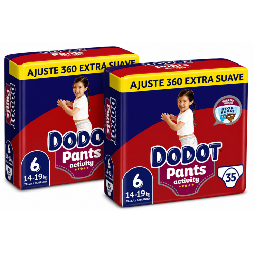 Dodot Pants Activity Talla 6 Pack 2x35 Pants | Ajuste 360 Extra Suave y Protección Stop Fugas