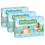 Pañales de Agua Swimmies Talla L (12-17 kg) Pack 3x10 | Bañador Desechable para Piscina y Playa