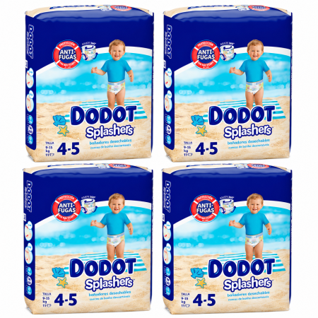 Dodot Splashers Talla 4-5 Pack Ahorro 44 Pañales | Protección anti fugas para playa y piscina
