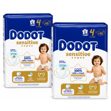Dodot Sensitive Talla 4 – Suavidad premium y máxima protección para cuidar la piel sensible del bebé día y noche