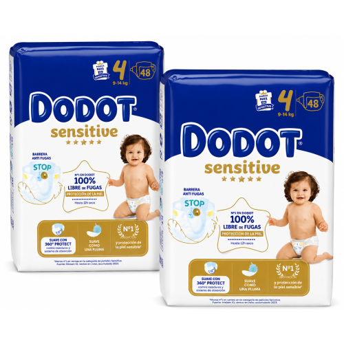Dodot Sensitive Talla 4 – Suavidad premium y máxima protección para cuidar la piel sensible del bebé día y noche