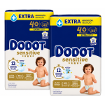 Dodot Sensitive Extra Talla 4+ (9-14 kg) 96 Pañales (2x48) – Barrera Stop Fugas y Extra Protección