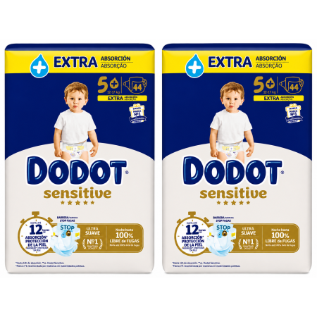 Dodot Sensitive Extra Talla 5+ Pack Ahorro – Máxima absorción y protección reforzada para el cuidado diario del bebé