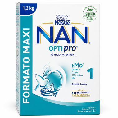 Nestlé NAN Optipro 1 Formato Maxi 1,2 kg – Leche para Lactantes Desde el Primer Día