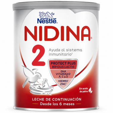 Nestlé Nidina 2 800 g Leche de Continuación Desde 6 Meses | Con DHA, Bífidus Lactis y Vitaminas | Sin Aceite de Palma