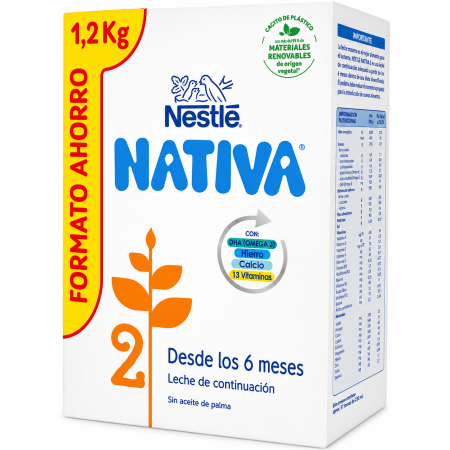 Nestlé Nativa 2 Formato Ahorro 1,2 kg – Leche de Continuación Desde los 6 Meses