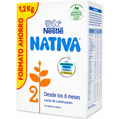 Nestlé Nativa 2 Formato Ahorro 1,2 kg – Leche de Continuación Desde los 6 Meses