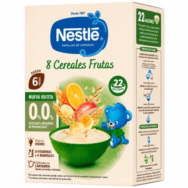 Nestlé Papillas de Cereales 8 Cereales Frutas 330 g – Desde 6 Meses