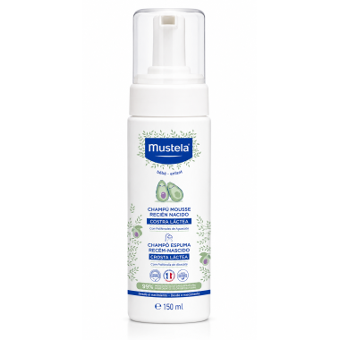 Mustela Champú Mousse Costra Láctea 150 ml – Limpieza Suave y Protección Desde el Nacimiento