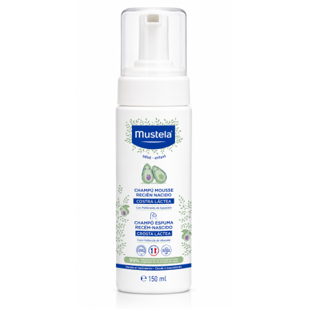 Mustela Champú Mousse Costra Láctea 150 ml – Limpieza Suave y Protección Desde el Nacimiento