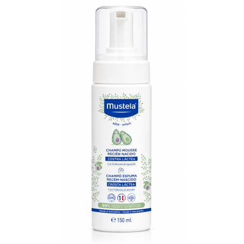 Mustela Champú Mousse Costra Láctea 150 ml – Limpieza Suave y Protección Desde el Nacimiento