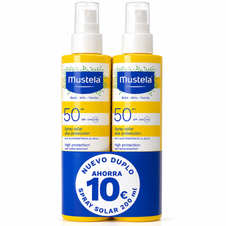 Mustela Spray Solar SPF50 Duplo 2x200 ml – Protección Muy Alta para Toda la Familia