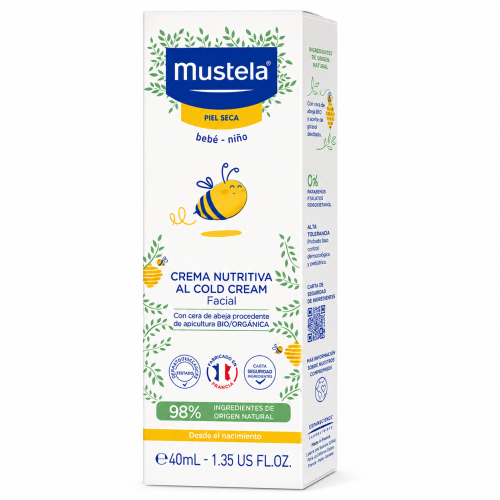 Mustela Crema Nutritiva Cold Cream Facial 40 ml – Nutrición y Protección para Piel Seca