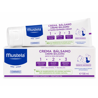 Mustela Crema Bálsamo Pañal 1·2·3 100 ml – Protección Completa para Irritaciones y Rojeces