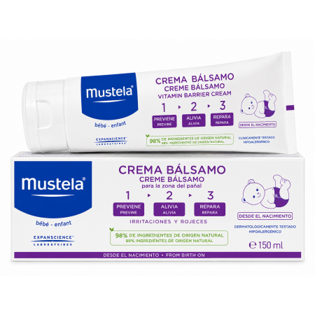 Mustela Crema Bálsamo Pañal 1·2·3 150 ml – Protección Completa para Irritaciones y Rojeces