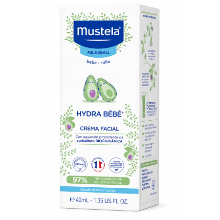 Mustela Hydra Bebé Crema Facial 40 ml – Hidratación y Protección Diaria para la Piel del Bebé