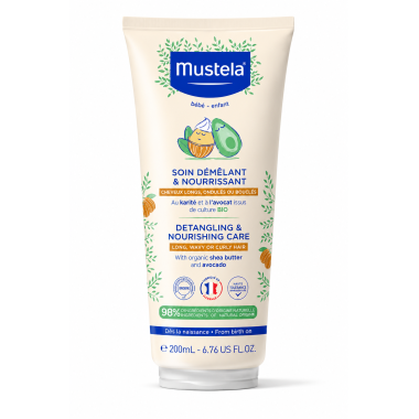 Acondicionador Mustela Cuidado Desenredante y Nutritivo 200 ml – Cabello Largo, Ondulado o Rizado