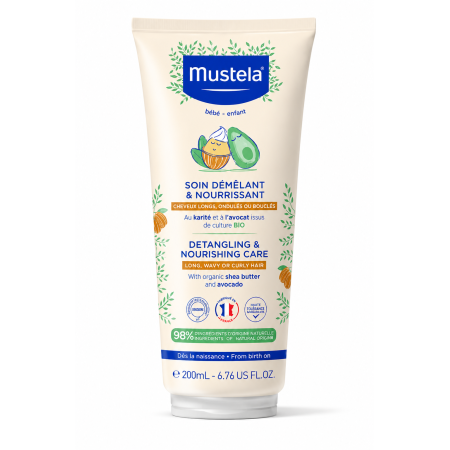 Acondicionador Mustela Cuidado Desenredante y Nutritivo 200 ml – Cabello Largo, Ondulado o Rizado