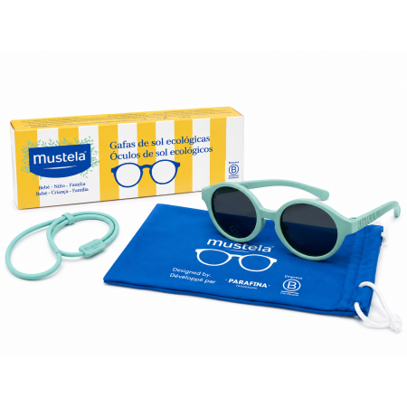 Gafas de Sol Mustela Polarizadas Ecológicas Redondas | Protección UV con cordón de sujeción, funda y pañito de limpieza