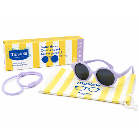 Gafas de Sol Mustela Polarizadas Ecológicas Redondas | Protección UV con cordón de sujeción, funda y pañito de limpieza