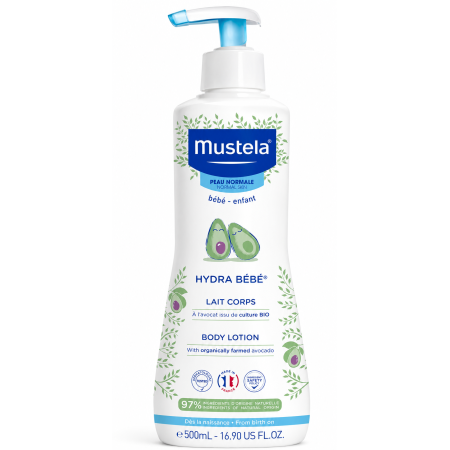 Hydra Bebé Leche Corporal Mustela 500 ml| Hidratación Diaria para Bebés
