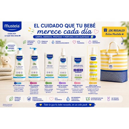 Pack Súper Ahorro Mustela Cuidado Completo del Bebé Desde el Nacimiento + Bolsa Regalo