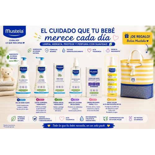 Pack Súper Ahorro Mustela Cuidado Completo del Bebé Desde el Nacimiento + Bolsa Regalo