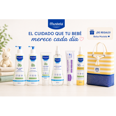 Pack Súper Ahorro Mustela Cuidado Completo del Bebé Desde el Nacimiento + Bolsa Regalo