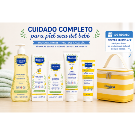 Pack Mustela Piel Seca + Nevera de Regalo | Hidratación y protección diaria para la piel del bebé