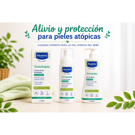 Pack Mustela Stelatopia | Alivio y protección para pieles atópicas desde el nacimiento