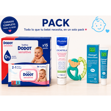 pack bebé super ahorro dodot sensitive mustela cicastela chamogel mordedor