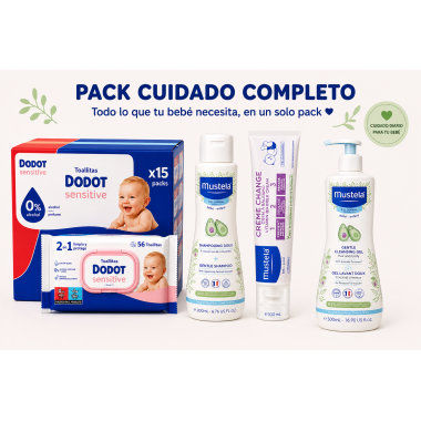 pack bebé dodot sensitive 15x56 toallitas mustela gel 500 ml champú 200 ml crema 100 ml cuidado completo