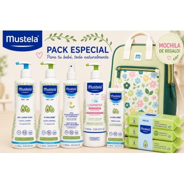 Pack Súper Ahorro Mustela Bebé + Mochila de Regalo | Higiene, Hidratación y Cuidado Completo