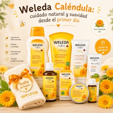 Weleda Caléndula 🌼
Cuidado natural, hidratación y protección suave para la delicada piel del bebé desde el primer día.