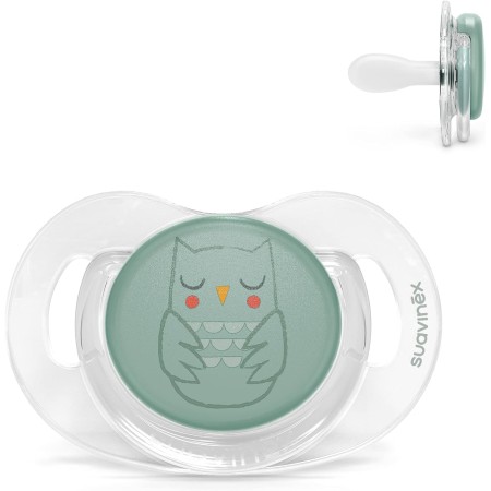 Pack Suavinex Bonhomía Verde – Vaso Silicona Anticólico, Chupete SX Pro 0-6m y Sujeta Chupetes de Tela