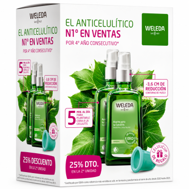 Pack Aceite Anticelulítico Abedul 2024 Weleda (100 ml + 100 ml) – Tratamiento Reafirmante + Ahorro