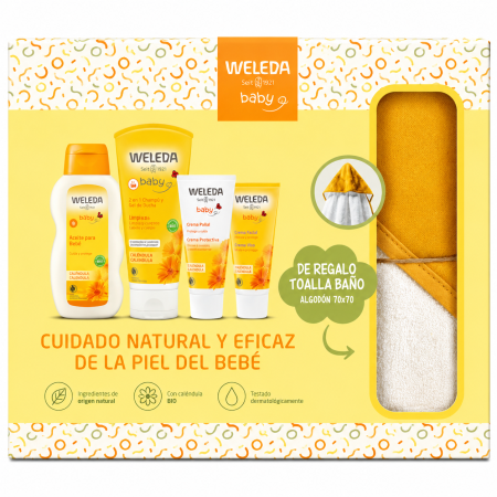 Set Baño Bebé Weleda con 4 Productos + Toalla de Regalo – Cuidado Natural Completo