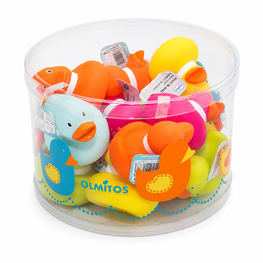 Juguetes de Baño Olmitos en Cubo – Diversión, color y aprendizaje para la hora del baño.