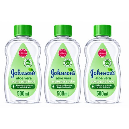 Aceite para Bebé Johnson's Aloe Vera 500 ml – Hidratación Instantánea y Suavidad para la Piel Delicada