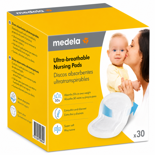 Discos Absorbentes Medela Ultra-Breathable para Lactancia 30 Unidades | Ultrafinos, Ultranspirables y Alta Absorción