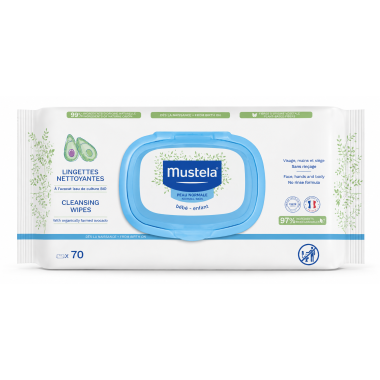 Toallitas Limpiadoras Mustela 70 Unidades – Limpieza Suave con Aguacate BIO